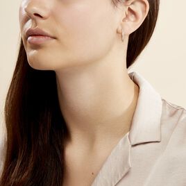 Créoles Karolina Rondes Plaque Or Jaune Oxyde De Zirconium - Boucles d'oreilles créoles Femme | Histoire d’Or