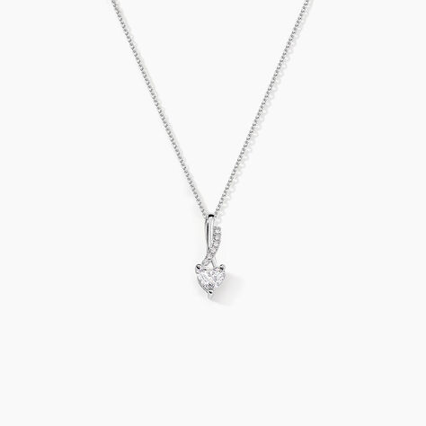 Collier Or Blanc Alethea Diamants Synth&eacute;tiques - Colliers Femme | Histoire d&rsquo;Or