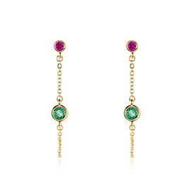 Boucles D'oreilles Pendantes Plaqué Or Eveleen Spinelle - Boucles d'oreilles fantaisie Femme | Histoire d’Or