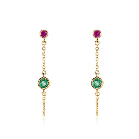 Boucles D'oreilles Pendantes Plaqué Or Eveleen Spinelle - Boucles d'oreilles fantaisie Femme | Histoire d’Or