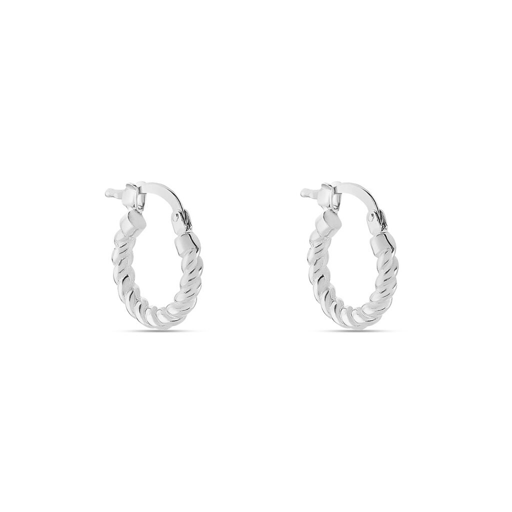 Créoles Appolina Argent Blanc - Boucles d'oreilles créoles Femme | Histoire d’Or