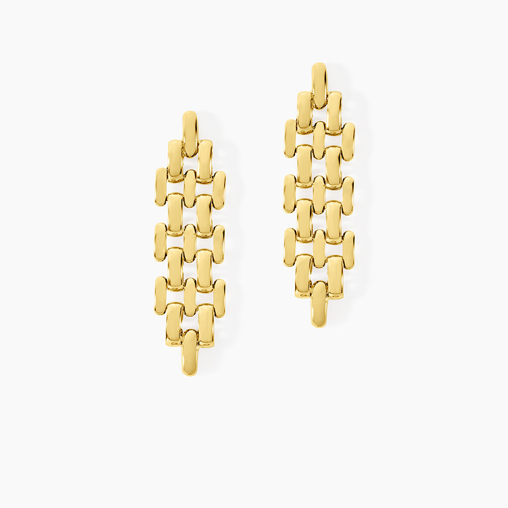 Boucles D'oreilles Pendantes Lady Code Acier Jaune - Boucles d'oreilles fantaisie Femme | Histoire d&rsquo;Or