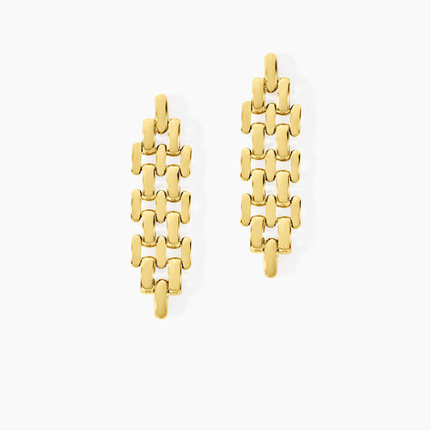 Boucles D'oreilles Pendantes Lady Code Acier Jaune - Boucles d'oreilles fantaisie Femme | Histoire d&rsquo;Or