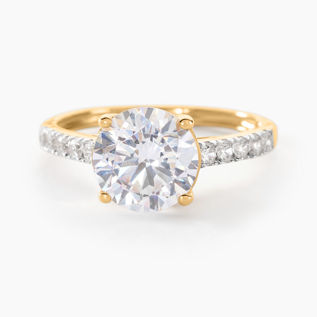 Bague Solitaire Terese Or Jaune Oxyde De Zirconium - Bagues solitaires Femme | Histoire d&rsquo;Or