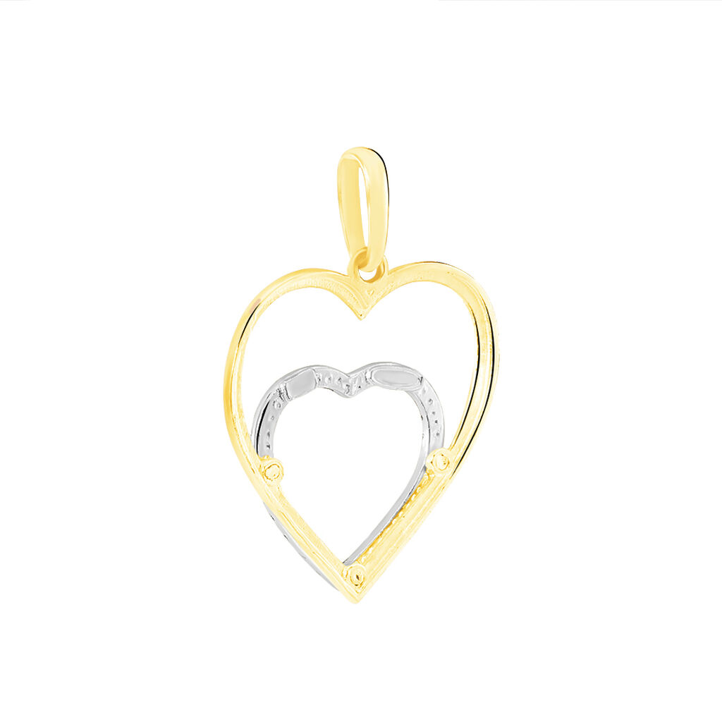 Pendentif Eudocie Double Coeurs Or Bicolore - Pendentifs Femme | Histoire d’Or
