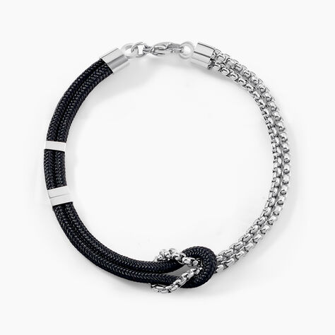 Bracelet Thymeo Acier Blanc - Bracelets cordon Homme | Histoire d’Or