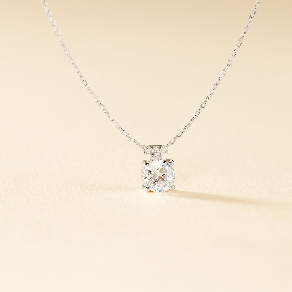 Collier Zilda Or Blanc Oxyde De Zirconium - Colliers Femme | Histoire d’Or