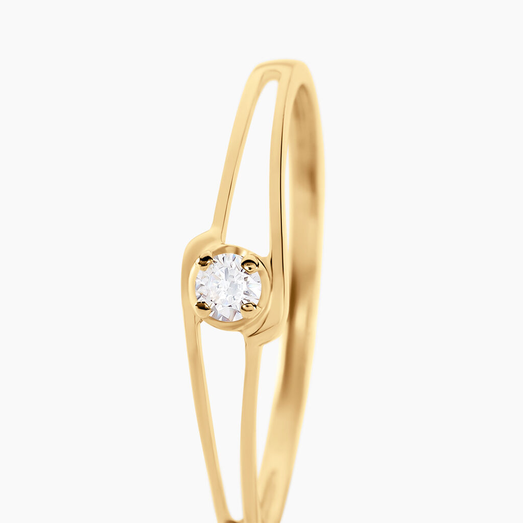 Bague Veroucha Or Jaune Oxyde De Zirconium - Bagues solitaires Femme | Histoire d’Or