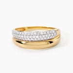 Bague Sunset Riviera Argent Dor&eacute; A L'Or 750/1000 Oxyde De Zirconium - Bagues avec pierre Femme | Histoire d&rsquo;Or