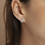 Boucles D'oreilles Or Blanc Clothilde Topazes Oxydes - Clous d'oreilles Femme | Histoire d&rsquo;Or