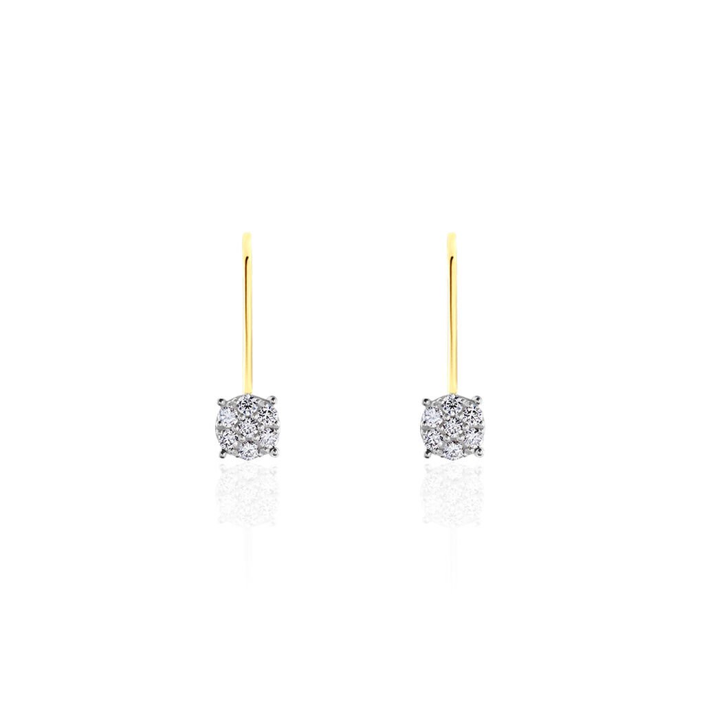 Boucles D'oreilles Pendantes Or Jaune Jonelle Diamants - Boucles d'oreilles pendantes Femme | Histoire d&rsquo;Or