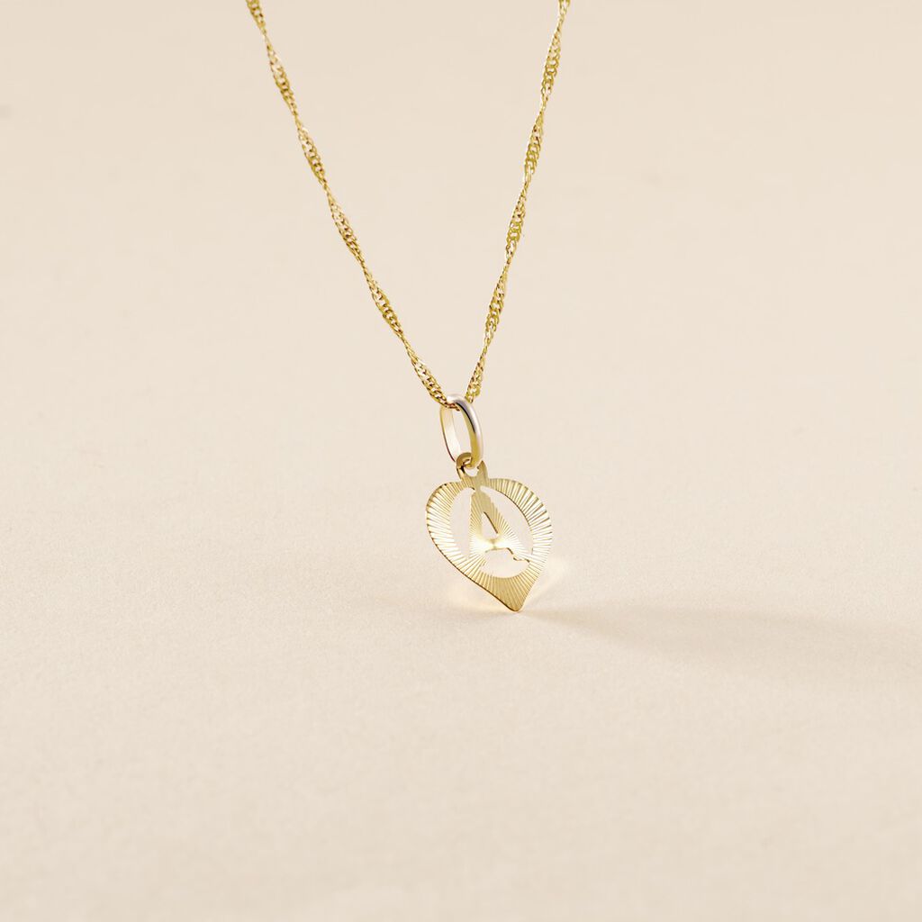 Pendentif Eudocie Coeur Lettre Or Jaune - F&ecirc;te des m&egrave;res Femme | Histoire d&rsquo;Or