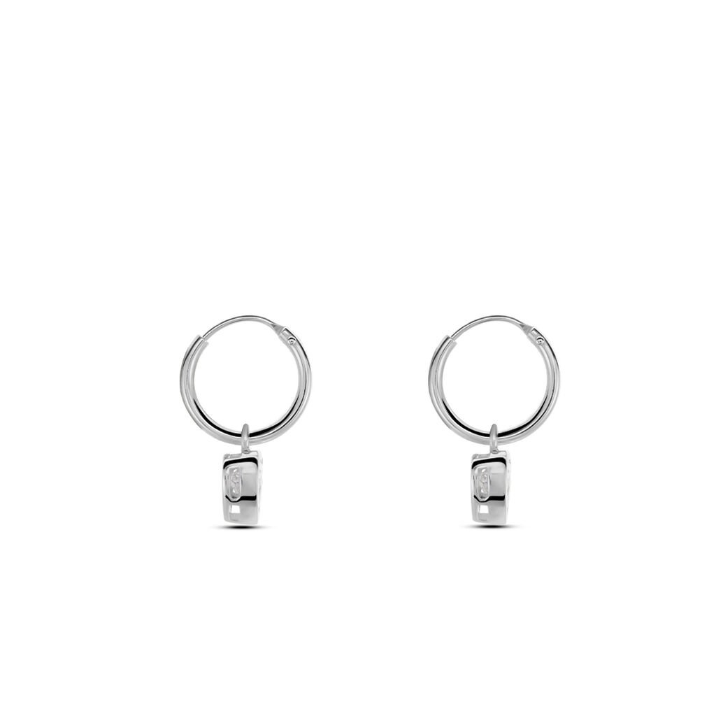 Créoles Argent Blanc Dahud Oxydes De Zirconium - Boucles d'oreilles créoles Femme | Histoire d’Or