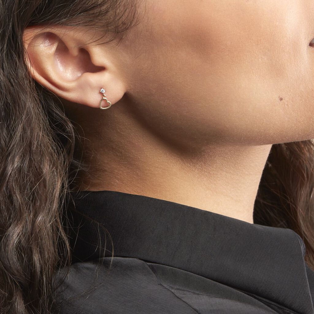 Boucles D'oreilles Pendantes Daria Cœur Or Jaune - Boucles d'oreilles pendantes Femme | Histoire d’Or