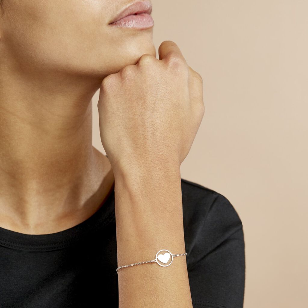 Bracelet Lova Argent Blanc - Bracelets Coeur Femme | Histoire d’Or