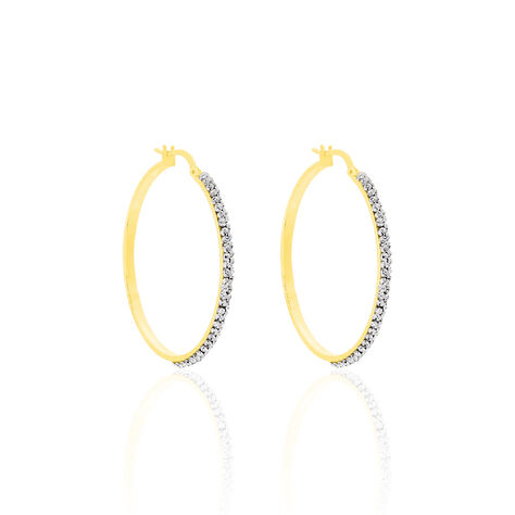 Créoles Honey Or Jaune Strass - Boucles d'oreilles créoles Femme | Histoire d’Or