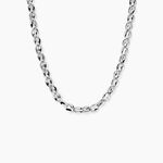 Collier Acier Inoxydable Blanc Maille Fantaisie 55Cm - F&ecirc;te des p&egrave;res Homme | Histoire d&rsquo;Or