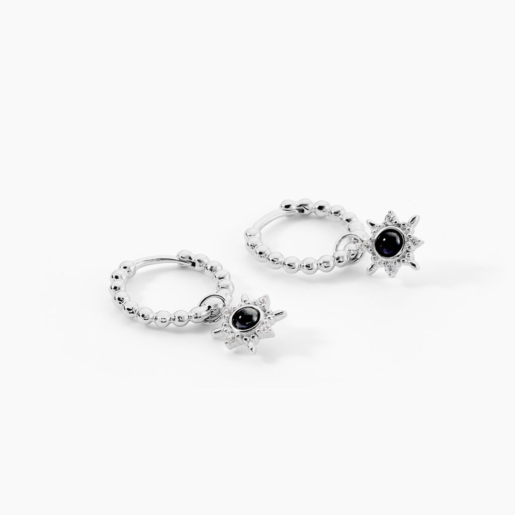 Cr&eacute;oles Hesper Argent Blanc Oxyde De Zirconium - Boucles d'oreilles cr&eacute;oles Femme | Histoire d&rsquo;Or