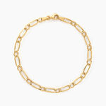 Bracelet Ophelio Maille Alternee 1/1 Or Jaune - Bracelets cha&icirc;ne Femme | Histoire d&rsquo;Or