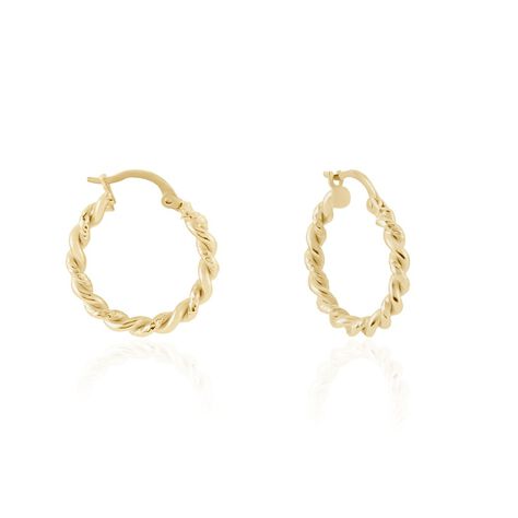 Créoles Plaqué Or Jaune Isaiah - Boucles d'oreilles créoles Femme | Histoire d’Or