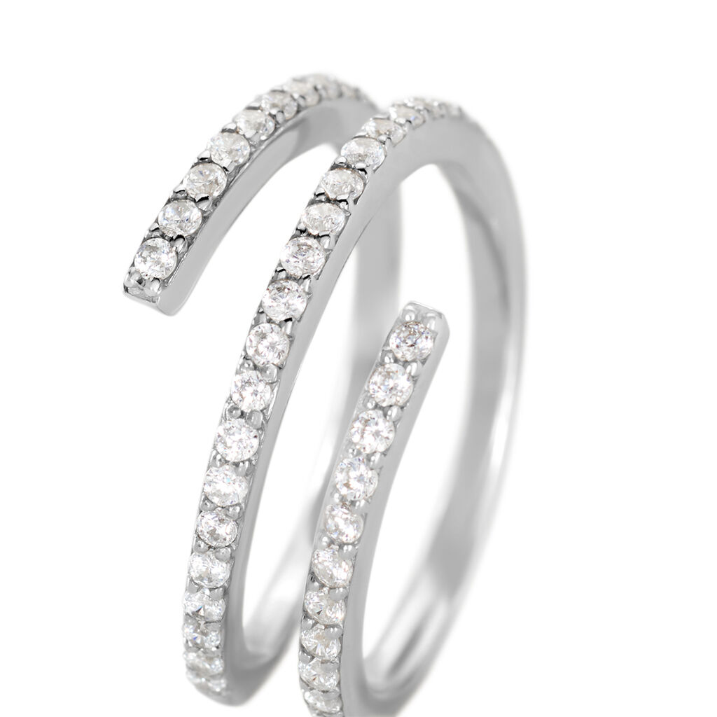 Bague Argent Blanc Bennett Oxydes De Zirconium - Bagues avec pierre Femme | Histoire d’Or