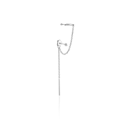 Bijou D'oreille Unitaire Argent Blanc Alexiia - Boucles d'oreilles fantaisie Femme | Histoire d’Or