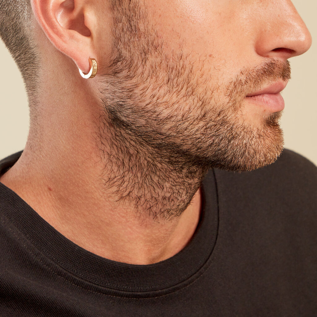 Créole Unitaire Gareth Acier Jaune - Boucles d'oreilles créoles Homme | Histoire d’Or