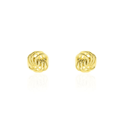 Boucles D'oreilles Puces Ilhame Nid Or Jaune - Clous d'oreilles Femme | Histoire d’Or