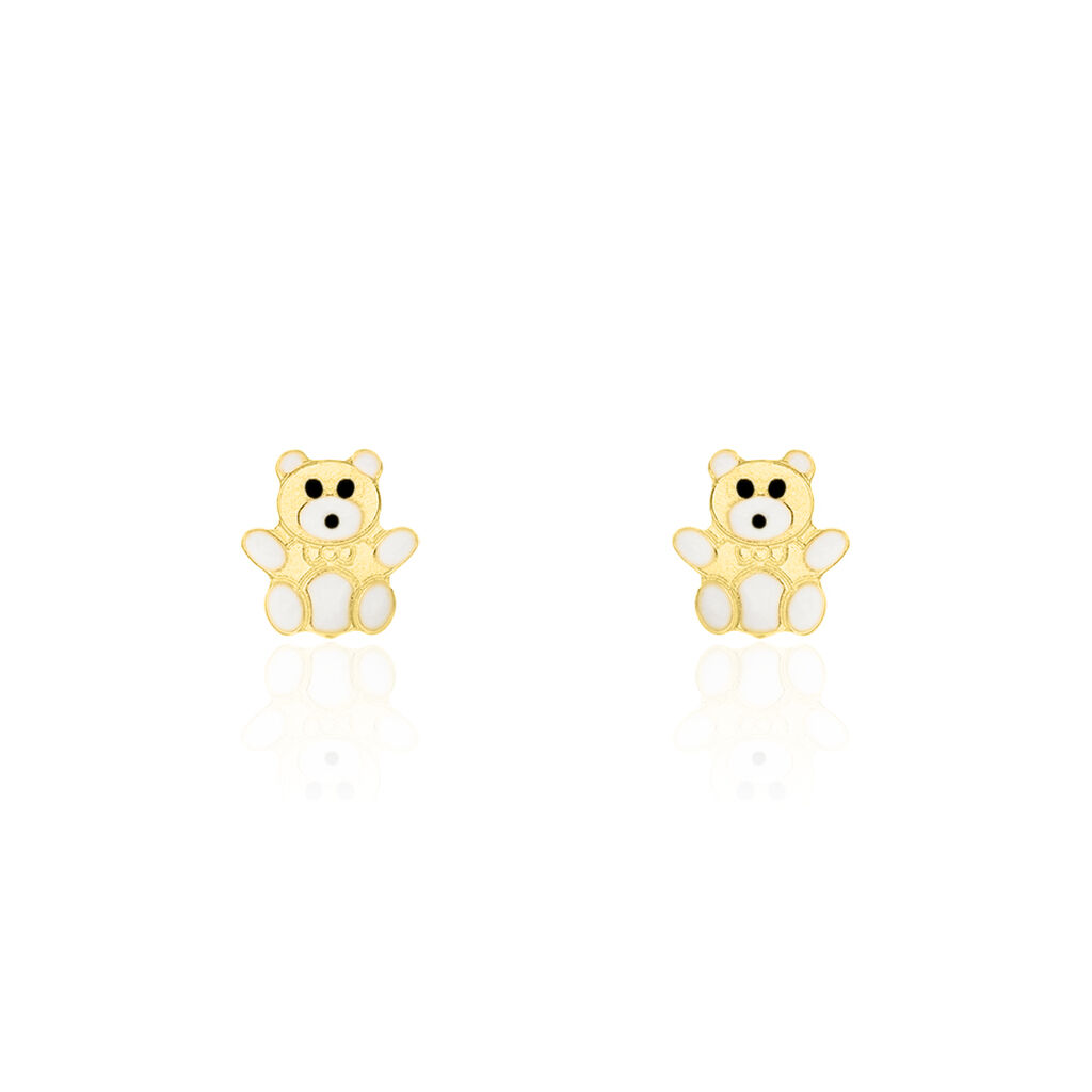 Boucles D'oreilles Puces Mae Ourson Or Jaune - Clous d'oreilles Enfant | Histoire d’Or