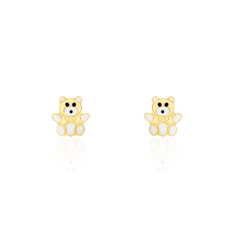 Boucles D'oreilles Puces Mae Ourson Or Jaune - Clous d'oreilles Enfant | Histoire d’Or