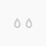 Boucles D'Oreilles Puces Ga&iuml;a Argent Blanc Oxyde De Zirconium - Boucles d'oreilles fantaisie Femme | Histoire d&rsquo;Or
