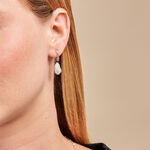 Cr&eacute;oles Onassis Argent Blanc Perle De Culture - Boucles d'oreilles cr&eacute;oles Femme | Histoire d&rsquo;Or