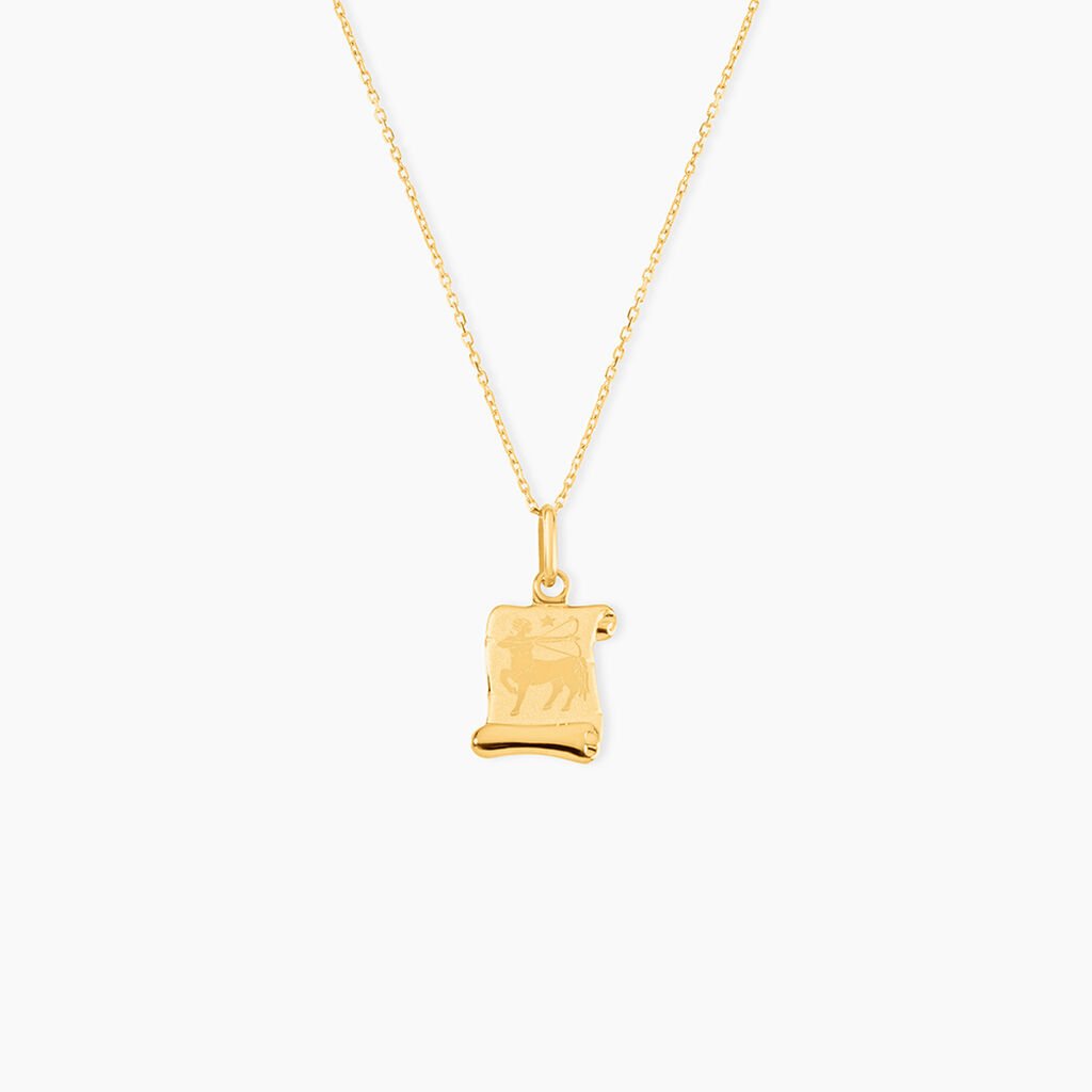 Pendentif Lamie Zodiaque Parchemin Or Jaune - Pendentifs Zodiaque Famille | Histoire d&rsquo;Or