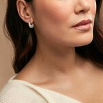 Cr&eacute;oles Sofia Argent Blanc Oxyde De Zirconium - Boucles d'oreilles cr&eacute;oles Femme | Histoire d&rsquo;Or