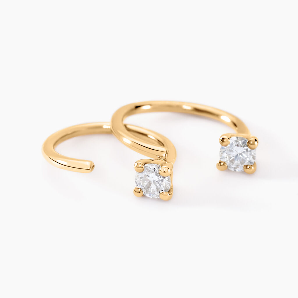 Créoles Ra Or Jaune Diamnt Synthétique - Ear cuffs Femme | Histoire d’Or