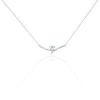 Collier Eva Or Blanc Topaze Et Oxyde De Zirconium