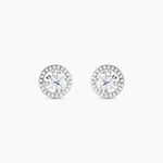 Boucles D'oreilles Puces Stelila Or Blanc Oxyde De Zirconium - Clous d'oreilles Femme | Histoire d&rsquo;Or