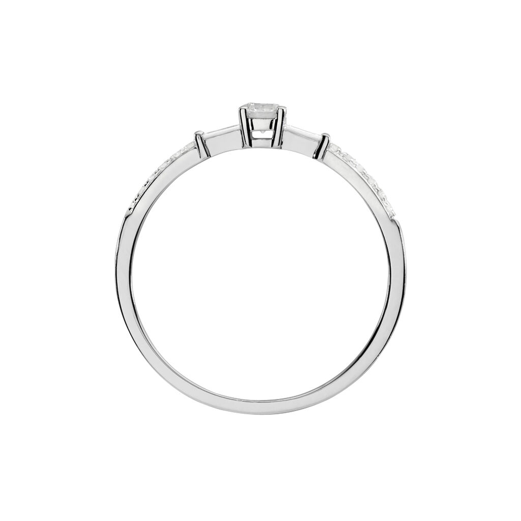 Bague Solitaire Nina Or Blanc Diamant - Bagues solitaires Femme | Histoire d&rsquo;Or