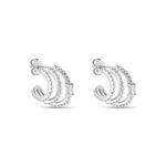 Cr&eacute;oles Cailin Argent Blanc Oxyde De Zirconium - Boucles d'oreilles cr&eacute;oles Femme | Histoire d&rsquo;Or