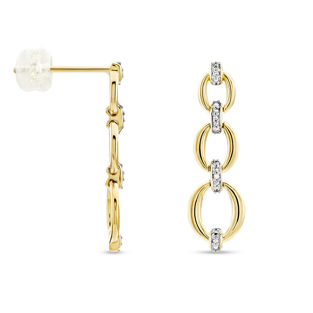 Boucles D'oreilles Pendantes Abban Or Jaune Diamant - Boucles d'oreilles pendantes Femme | Histoire d’Or