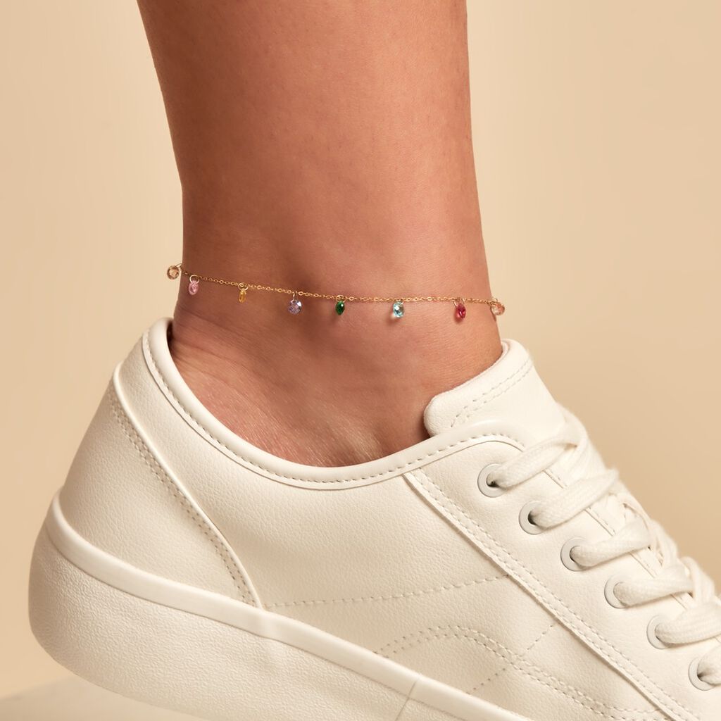 Chaîne De Cheville Leocadio Or Jaune Oxyde De Zirconium - Chaînes de cheville Femme | Histoire d’Or