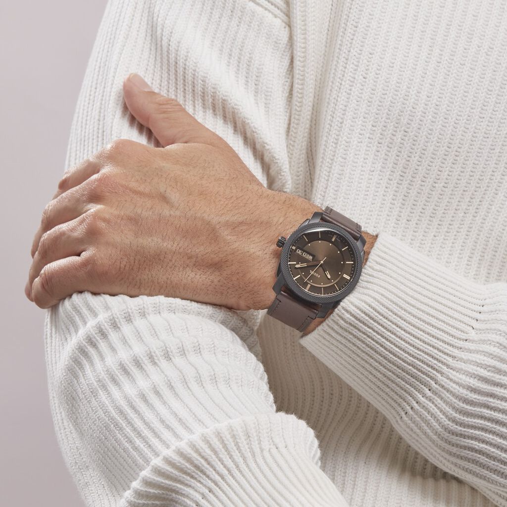 Montre Fossil Machine Marron - Montres Homme | Histoire d’Or
