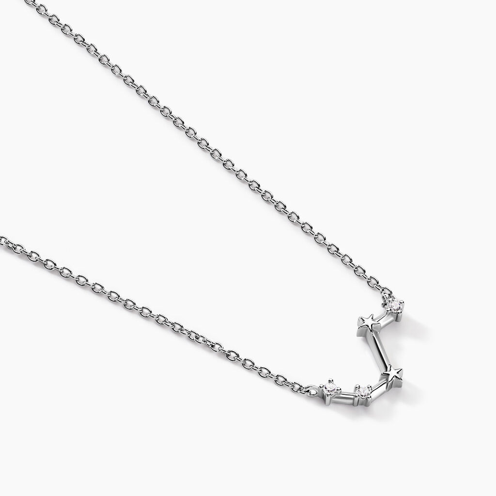 Collier Vega Argent Blanc Oxyde De Zirconium - Colliers Zodiaque Femme | Histoire d&rsquo;Or