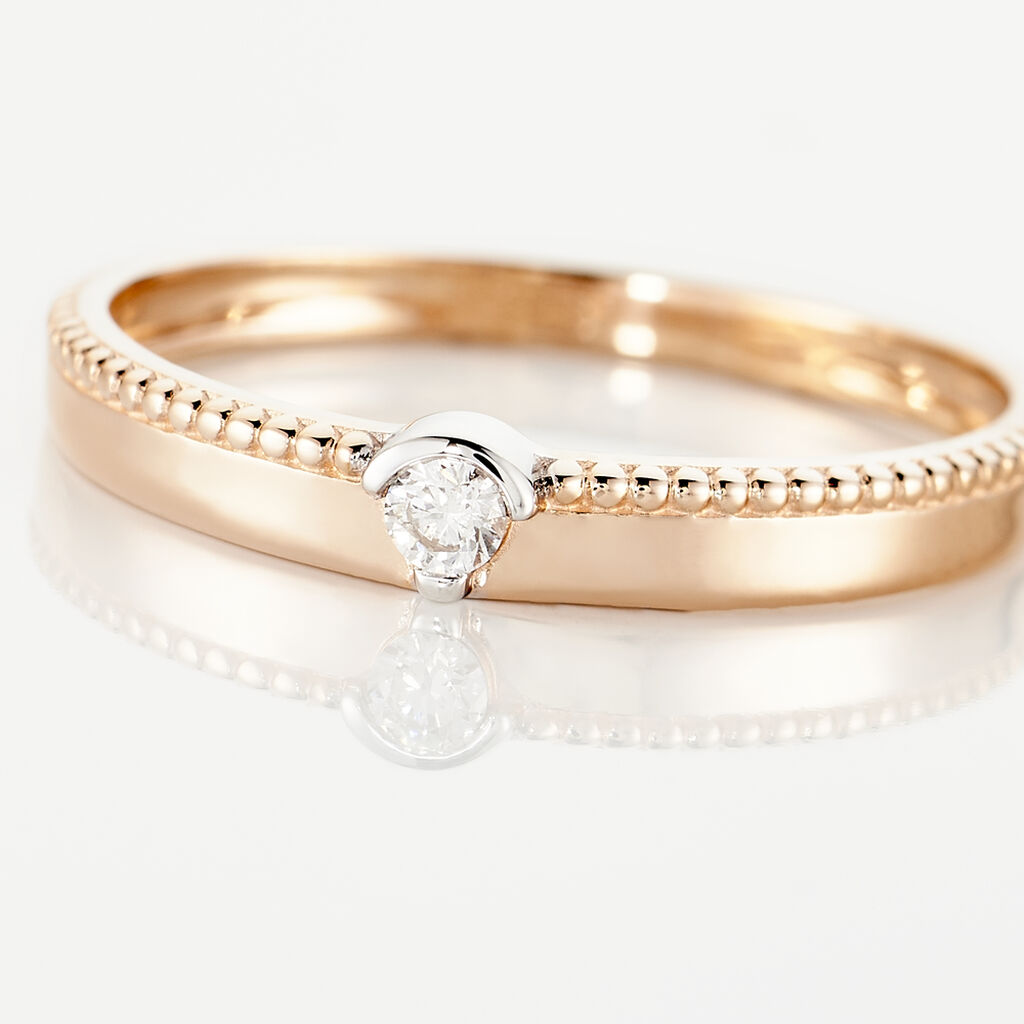 Bague Lou Or Rose Diamant - Bagues solitaires Femme | Histoire d’Or