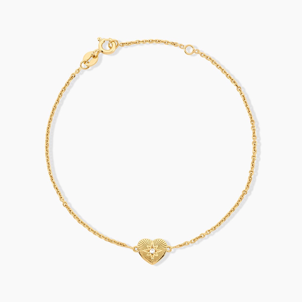 Bracelet Polly Argent Dor&eacute; A L'Or 750/1000 Oxyde De Zirconium - F&ecirc;te des m&egrave;res Femme | Histoire d&rsquo;Or