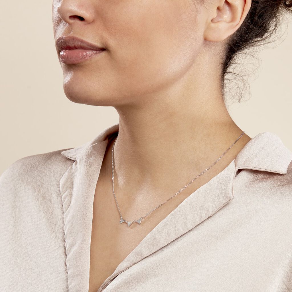Collier Bartoumieu Argent Blanc Oxyde De Zirconium - Colliers fantaisie Femme | Histoire d’Or