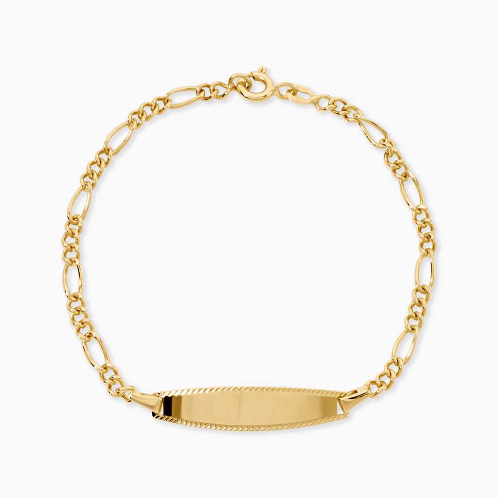 Bracelet Identit&eacute;e Bartolomee Argent Dor&eacute; A L'Or 750/1000 - Cadeaux de naissance Enfant | Histoire d&rsquo;Or