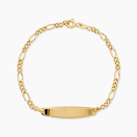 Bracelet Identit&eacute;e Bartolomee Argent Dor&eacute; A L'Or 750/1000 - Cadeaux de naissance Enfant | Histoire d&rsquo;Or
