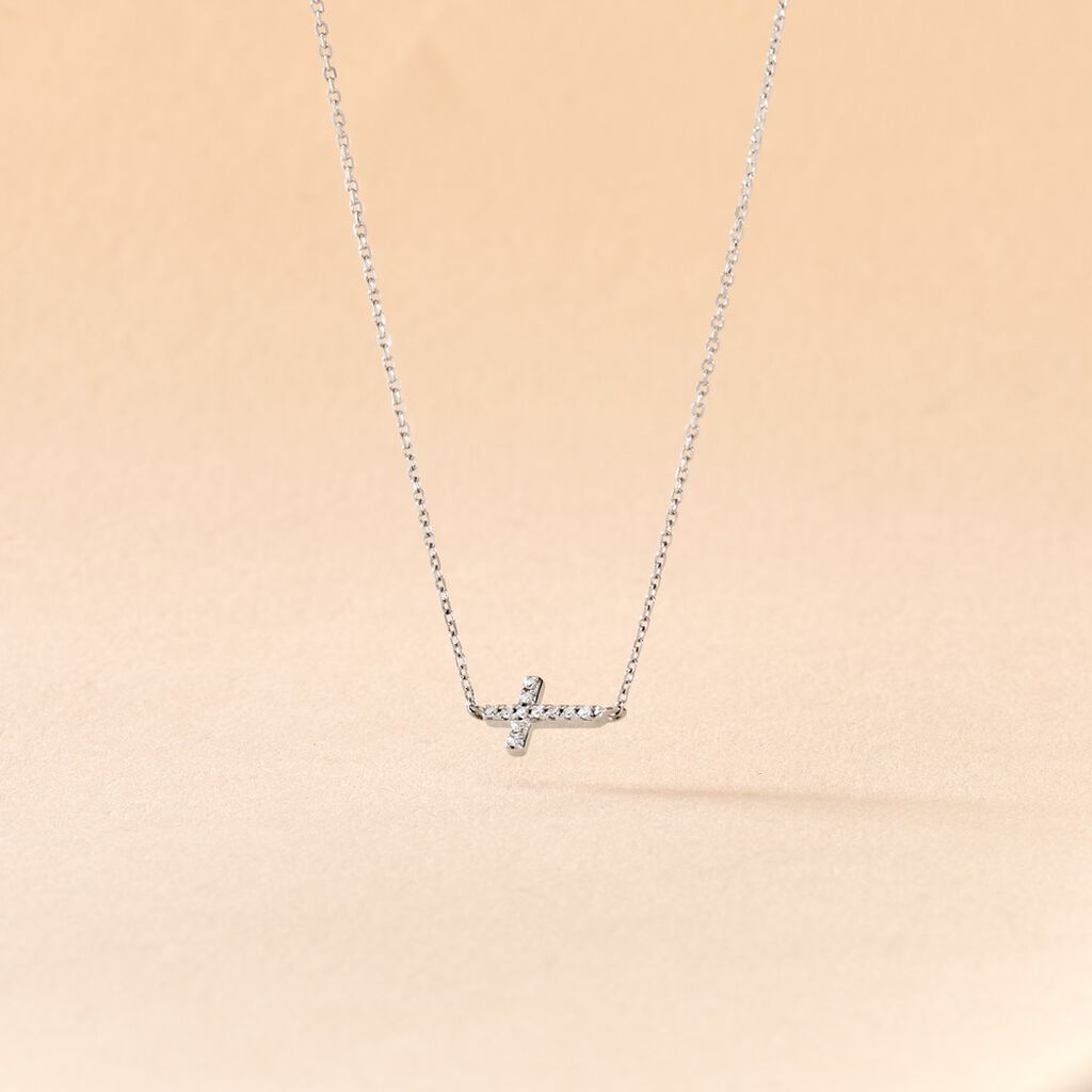 Collier Like A Virgin Or Blanc Oxyde De Zirconium - Colliers Femme | Histoire d’Or