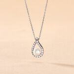 Collier Sohaliaae Argent Blanc Perle De Culture Et Oxyde De Zirconium - Colliers fantaisie Femme | Histoire d&rsquo;Or